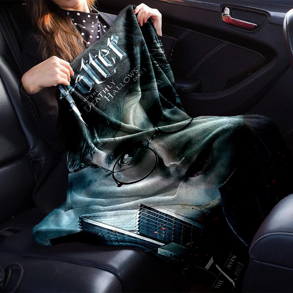 1pc Harry Potter and the Deathly Hallows Part 1 Flannel Blanket Soft Warm Throw for Home, Office, Travel, All-Season Cozy Bedding Gift L1460