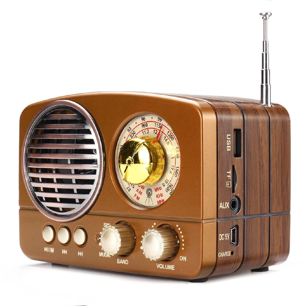 5W Handheld Receiver AM FM SW+bluetooth Speaker USB TF MP3 Music Player Radio Portable MIni Retro Radio