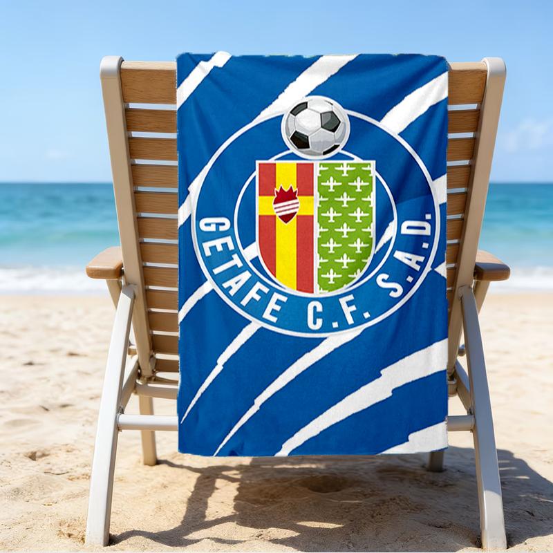 Getafe Football Crest Beach Towel - Soft, Absorbent Microfiber, Lightweight, Ideal for The Beach, Parties, Travel, Camping Fan Gifts