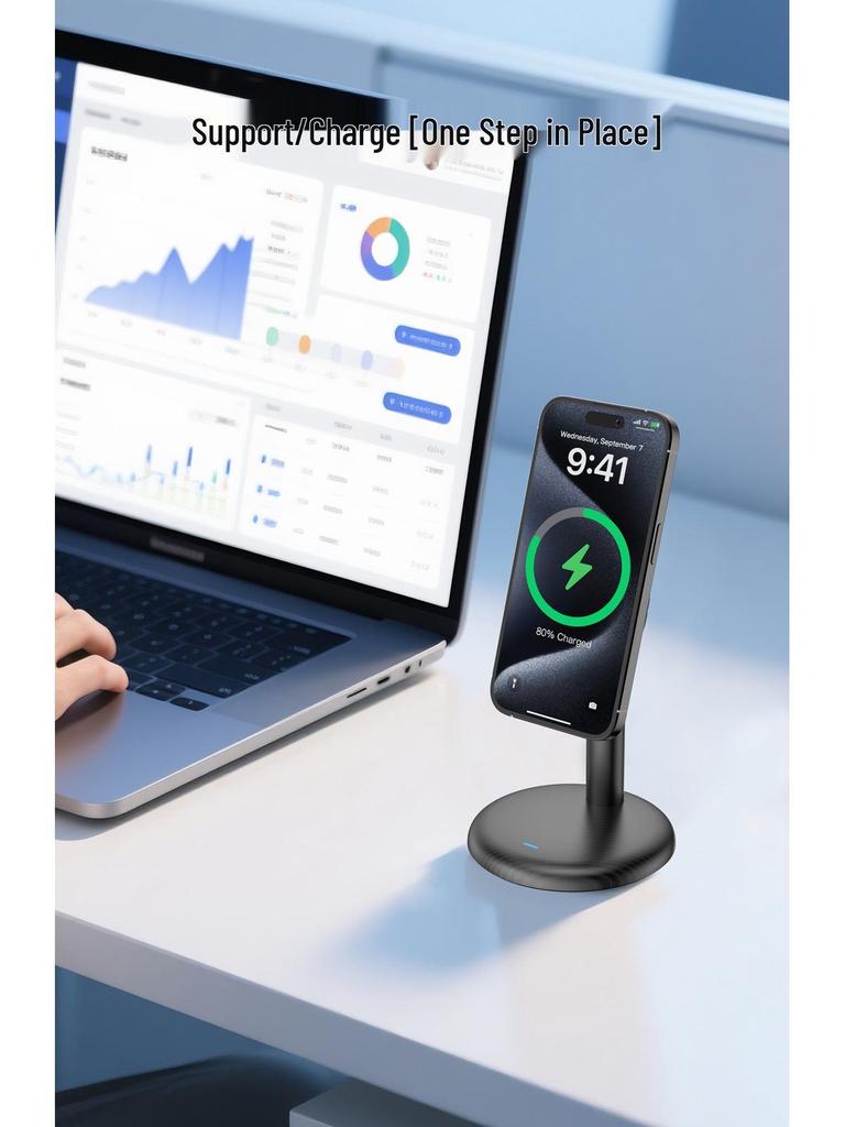 Magnetic Wireless Charger Stand 15W Fast Charging for Apple