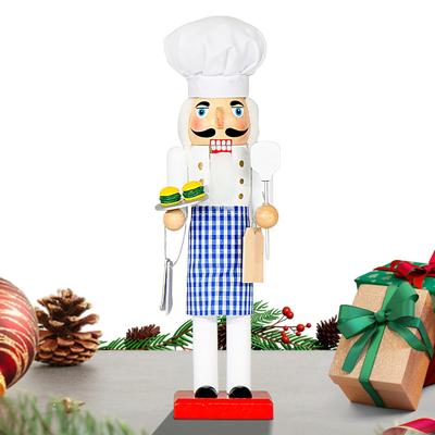 Christmas Nutcracker Chef 14 Inch Nutcracker Desktop Ornaments With Chef Hat Holiday Collectibles For Table Centerpiece