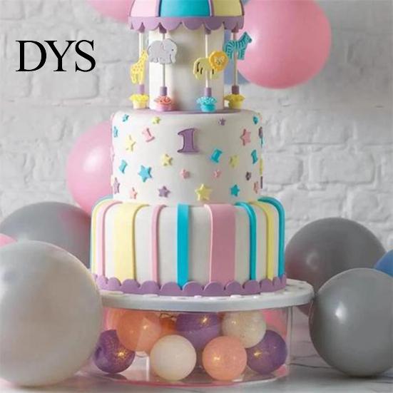Heavy Duty Cupcake Stand Fillable Cake Round Square Hexagon Wedding?Birthday Clear Party?Cake Display Riser Tier Holder Reusable