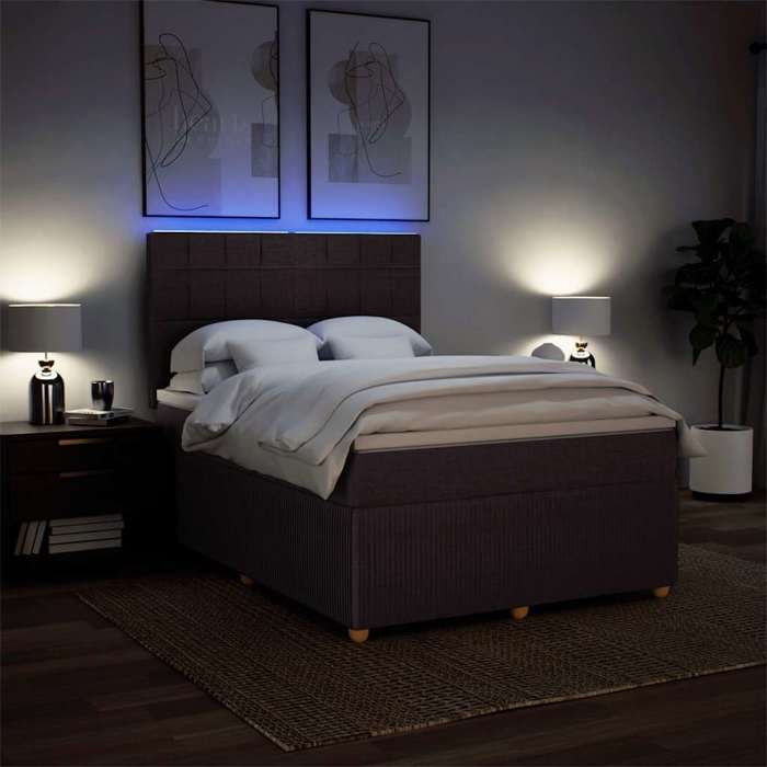 Maison Exclusive - Sommier à lattes de lit avec matelas Marron foncé 140x190 cm