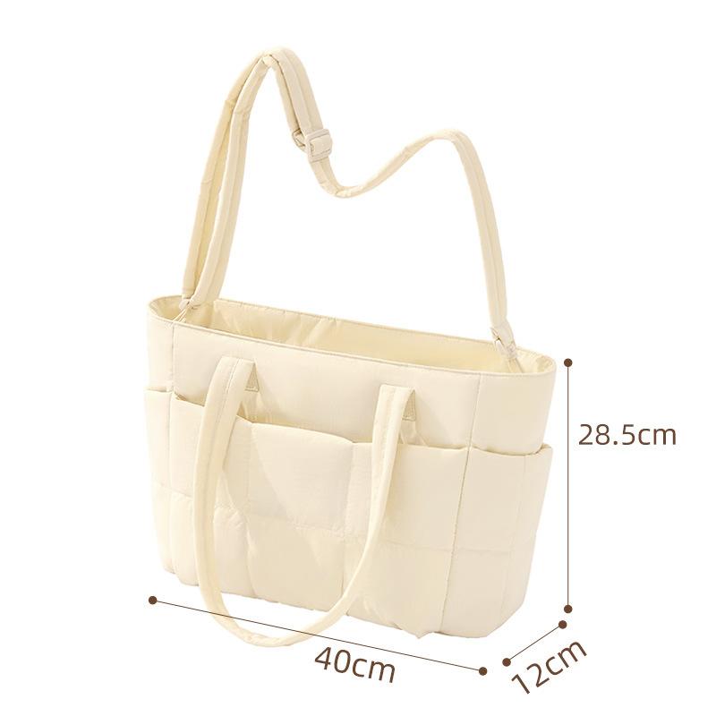

New Large Capacity Tote Bag for Women Stylish Shoulder Work Handbag Fashion Commuter Bag with Laptop Sleeve KTB бежевый