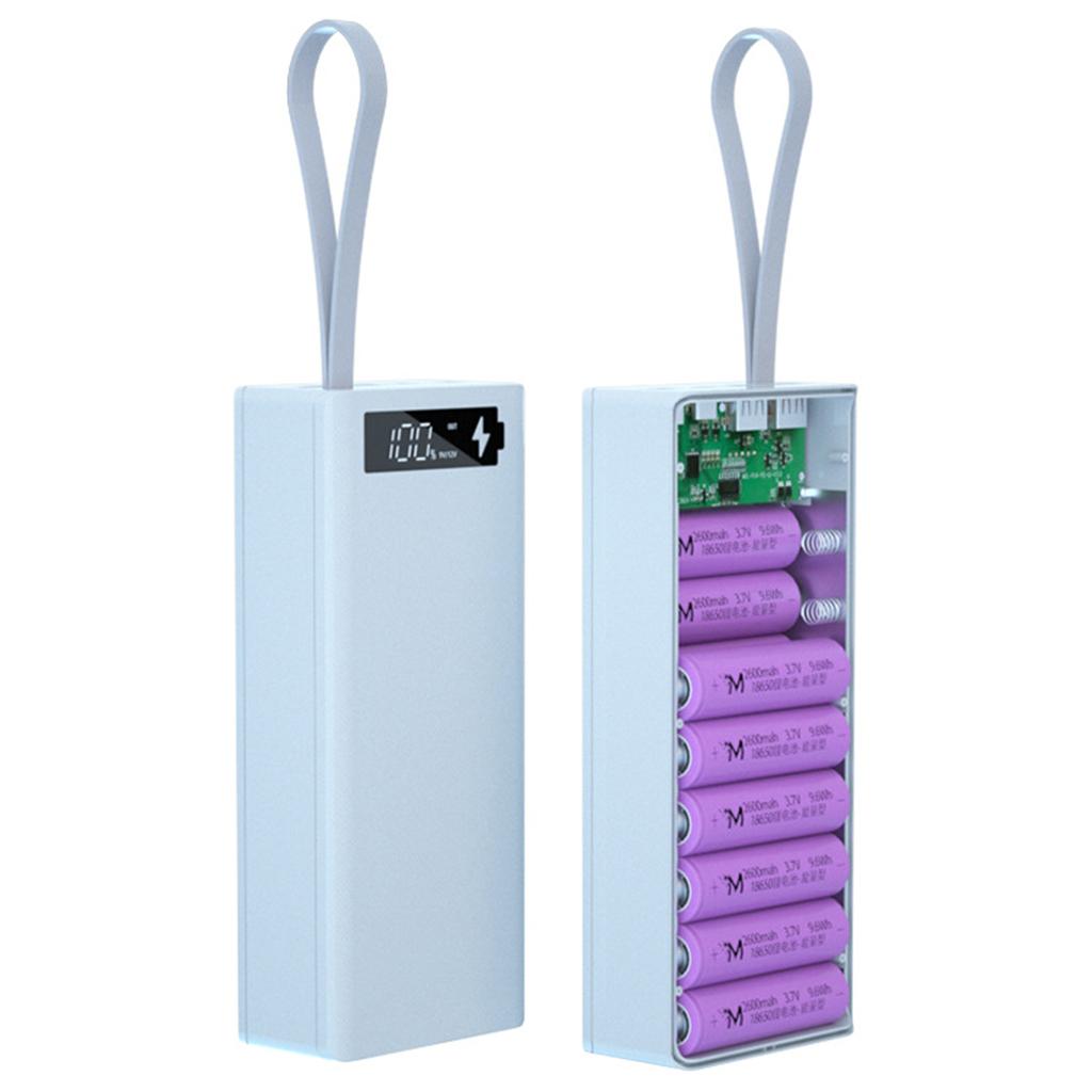 Detachable LCD Display DIY 16x18650 Battery for Case Power Bank for Shell External Box without Battery 5W Wireless Charg