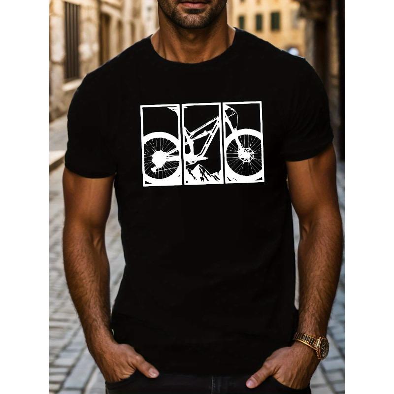 Bicycle Mountain Men S Short Sleeve T-Shirt Summer T-Shirt Top S чёрный