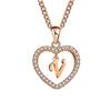 Concise Hollowed Heart Alphabet Unisex Necklace Jewelry Neck Chain Pendant Decor