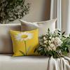 1Pc Bright Yellow Daisy Decorative Pillowcase, 2D Double Sided Print Polyester Cushion Cover, Cheerful Floral Home Accent Pillow