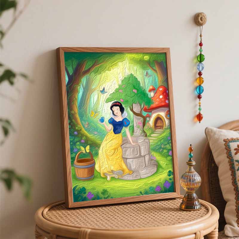 Disney Snow White Oil Paint by Numbers Painting Art Kit Handmade Painting Home Decor Gift