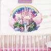 Cartoon Dream Castle Rainbow Wall Sticker Self-Adhesive for Kids Bedroom Study Room Home Decoration