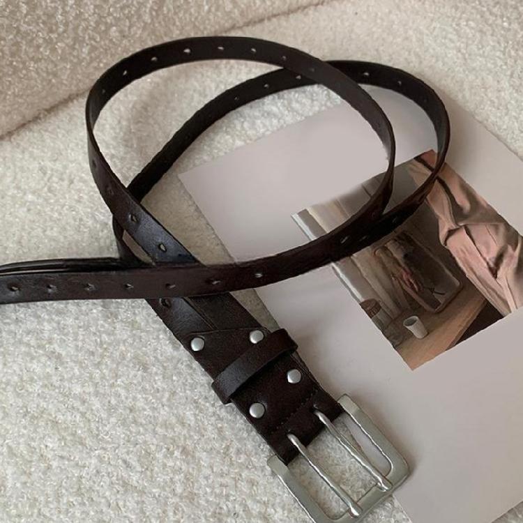 Men Women Unisex Double Row Waist Belt for Pants Jeans Leisure Street Wear Adjustable Waist Strap for Hiphop Dance Wear