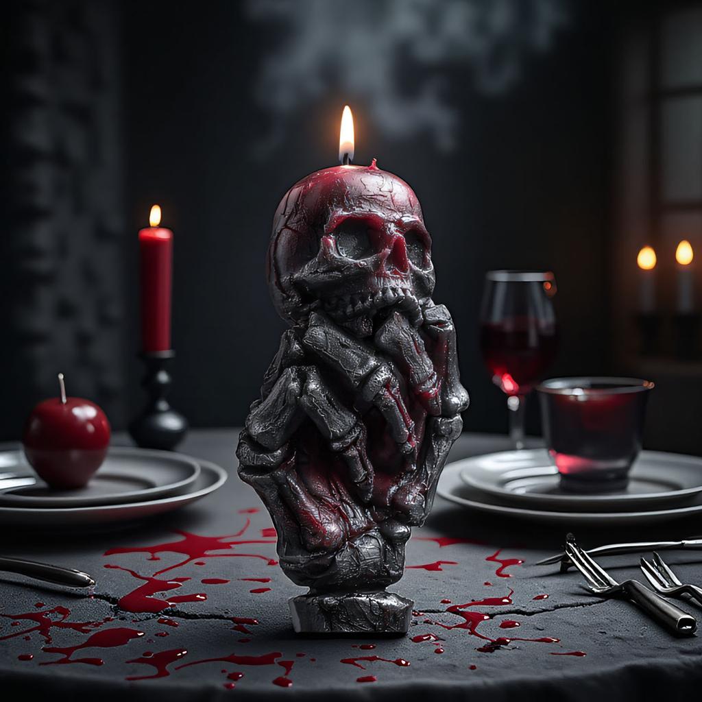 Relief Rose Skeleton Hand Silicone Candle Mold 3D Spooky Hold Skull Plaster Resin Mold DIY Handmade Halloween Gothic Decor Craft