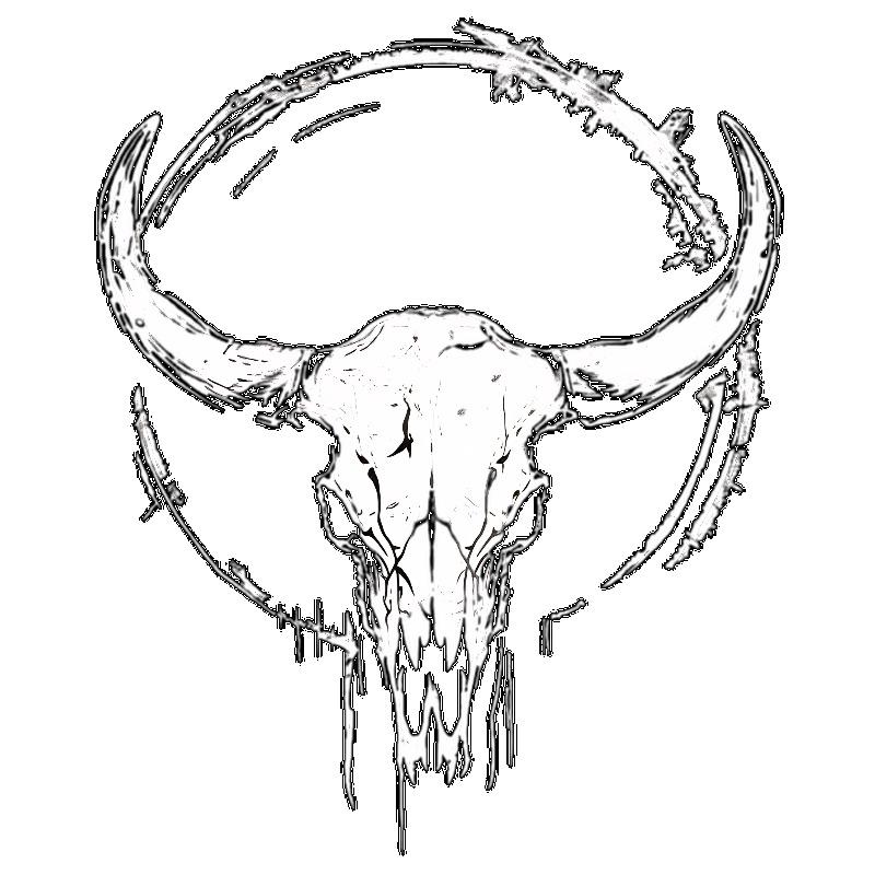 Oversized Crewneck T Shirt Black Bull Skull Graphic Print Unisex Streetwear Casual Wear