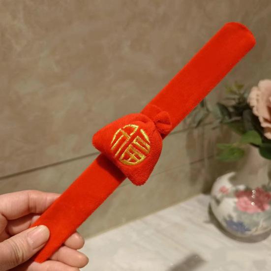 Brățară palmă de Anul Nou Chinezesc Roșu Desene Animat Dragon Leu Fuzzy Anul Dragonului Snap Band Decorare Copii Adulti Cadou Festivalul de Primăvară
