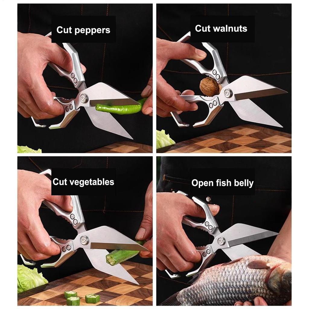 Kitchen Scissors For Barbecue Stainless Steel Cooking Multipurpose Food Cutting Steak Cutting Meat Barbecue Scissors W/Nutcracke