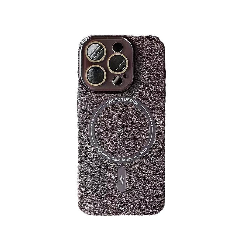 Lychee Skin Pattern for IPhone 15 Mobile Phone Case for IPhone 14 Promax Magnetic 13 Crystal Lens All-inclusive Anti-fall