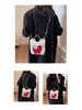 Spring/Summer 2025 Women's Canvas Crossbody Phone Bag with Apple Embroidery