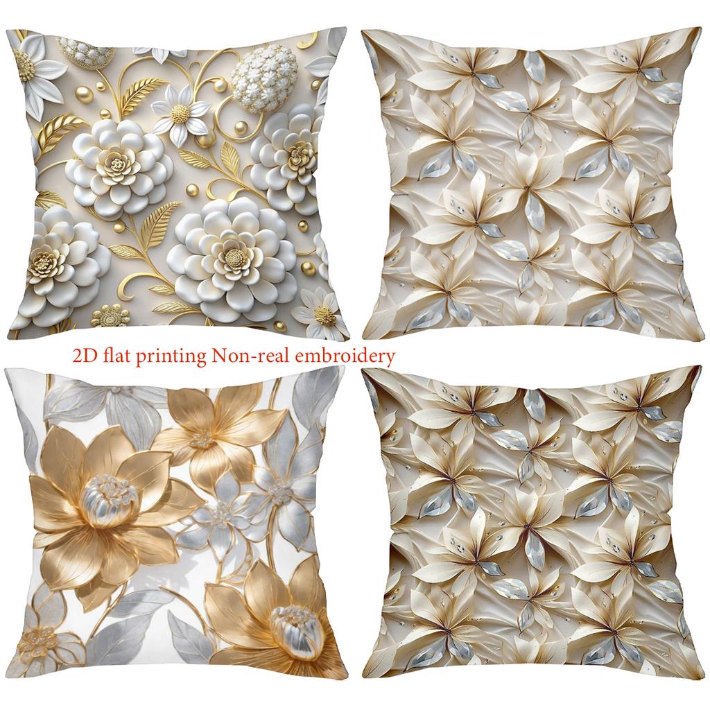 Floral Patterned 2D Flat Printing Pillows for Home Decor Polyester pillowcase, sofa decorative cushion cov Headboard Pillow