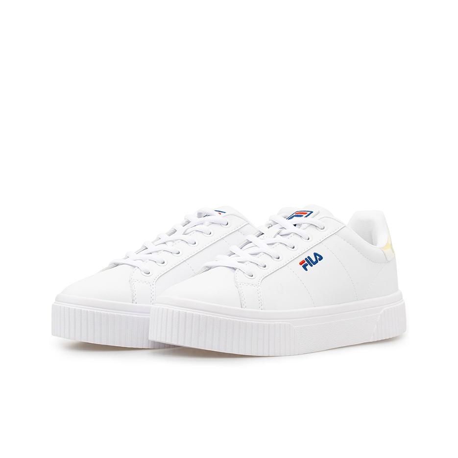 FILA Court Deluxe Fabric Synthetic Leather Versatile Street Skate Low Top Sneakers Women sneakers White T12W034304FWT