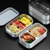 Compartments Food Container Microwavable Food Storage Box Portable 2 Layer Lunch Box  Worker