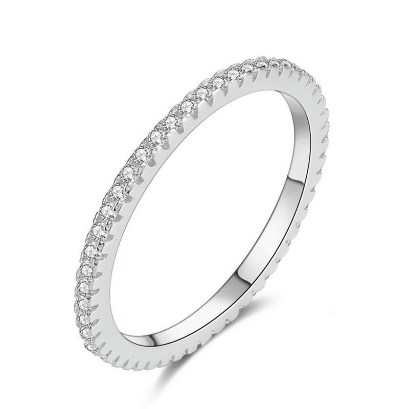 Minimalist Fashion Full Zircon Ring For Women Students Personalized Closed Band