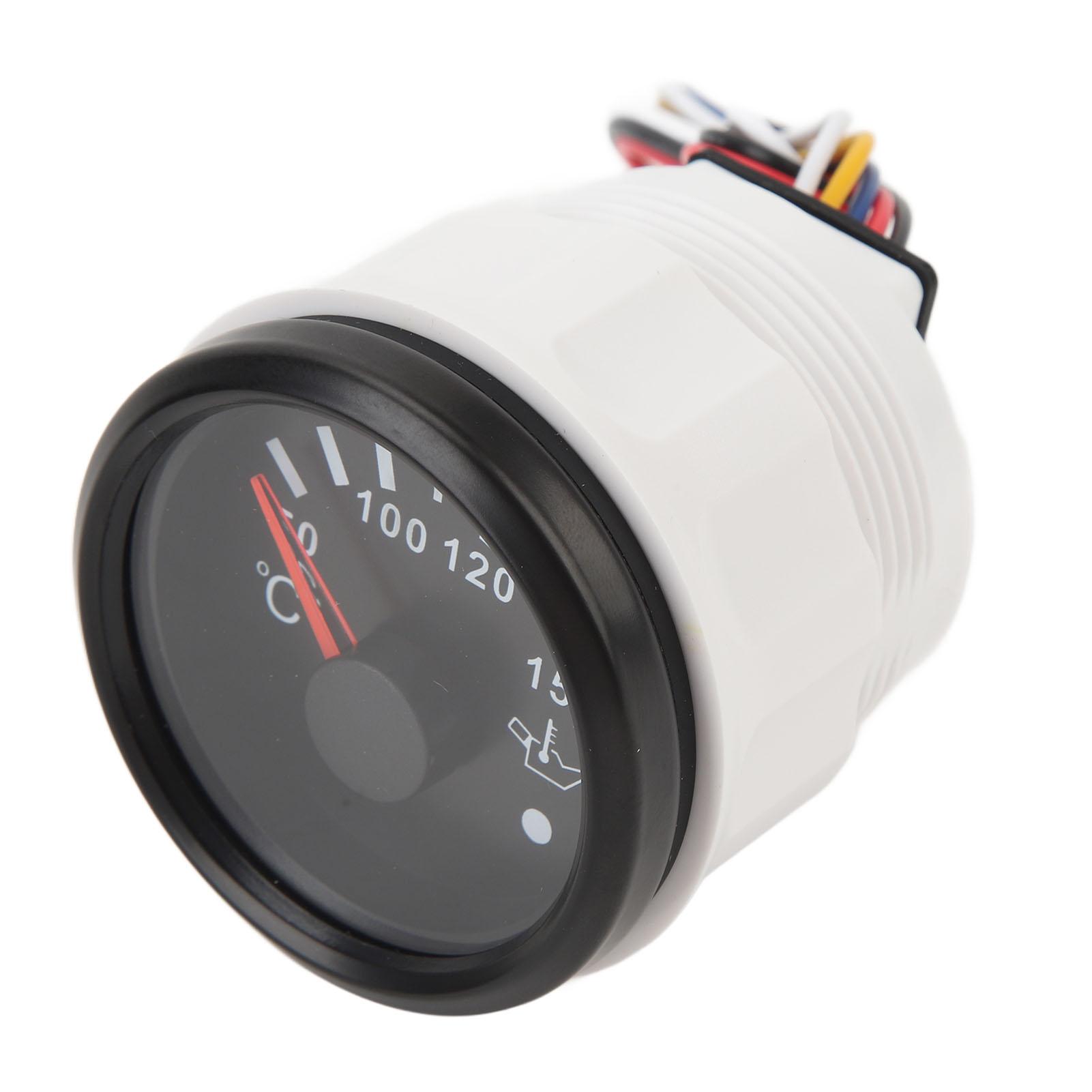 

DC 9‑32V 52mm Oil Temperature Gauge 50‑150 celsius with Colorful Back Light for RVs Yachts Fishing Boats Black Dial