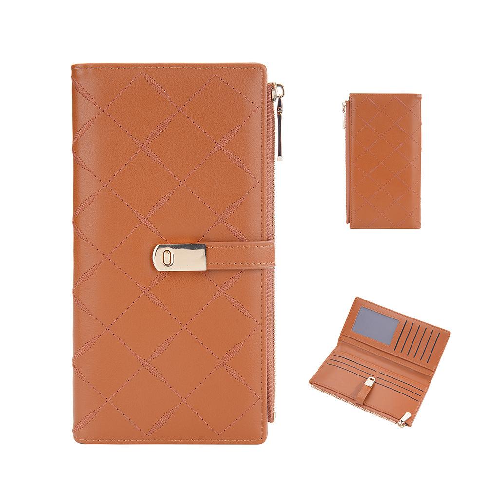 Women's Long Purse Hasp Closure Wallet Multi-card Slots Billfold Fashion Cell Phone Bag Zipper Coin Purse Card Holder Pu Leather Clutch Bag