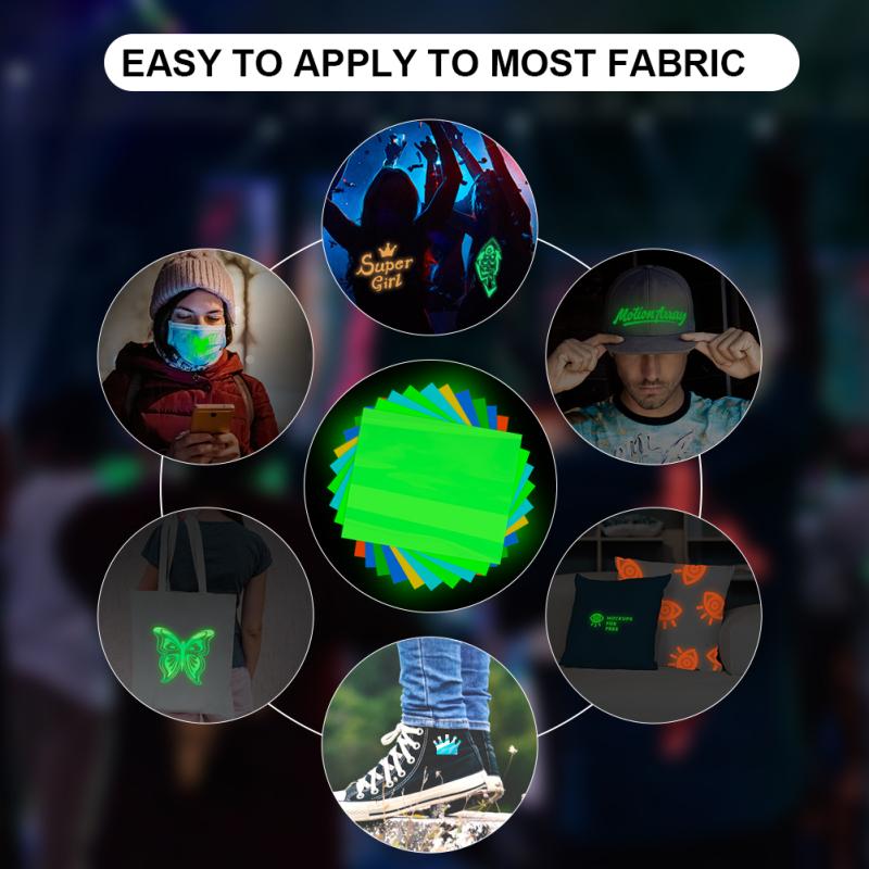 1 pachet Pu Micro-elastic Luminous Colorat Heat Lettering Film luminos