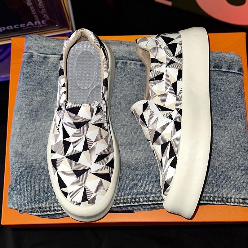 

Мужская повседневная обувь 2024 года, новые туфли для скейтбординга, студенческие, толстая подошва, платформа, круглый носок, мягкая подошва, комфорт, спорт, Zapatillas De Hombre 39 бежевый