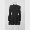G2024 Fall/Winter Elegant Black Long Sleeve Round Neck Lace Dress