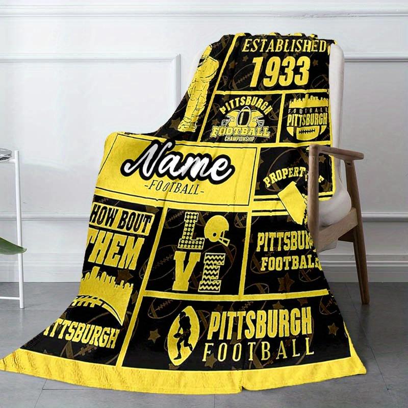 Yellow Rugby Style Customize Your Name Blanket Warm Comfortable And Soft Blankets Are Suitable For Home Lunch Break Blanket Office Sofa Sofa Gift To
