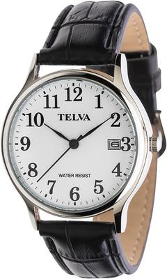 [Clefer] Analogue Men's Waterproof Wristwatch with Leather Strap, Black TE-AM242-WTS