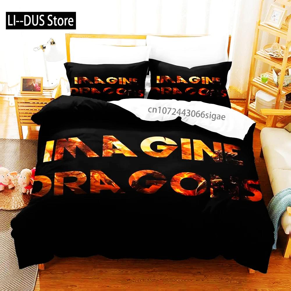 2024 Imagine Dragons Single Double 3D Printed Bedding Set For Boys Bedroom Queen King Size Quilt Cover Pillowcase