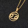 European and American Titanium Steel Simple 12 Constellation Necklace High-end Hollow Pendant Ins Male and Female Constellation Symbols