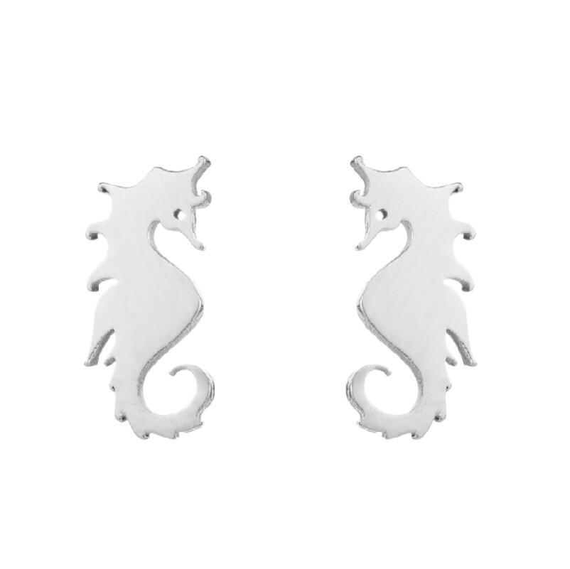 Asymmetrical Eclipse Snowflake & Reindeer Stud Earrings - Japanese & Korean Style