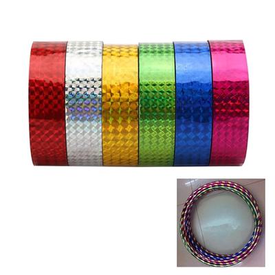 30M Anneau de gymnastique rythmique Décoration Ruban holographique à paillettes Cerceaux artistiques Bâtons autocollants Ruban Flash Diy