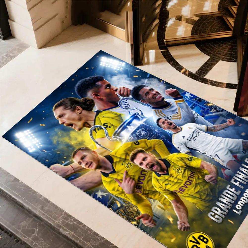 Bvb Borussia Dortmund Football Team Area Rug Design For Outdoor Bedrooms Balcony Entryway Antislip Carpet Office Home Decor