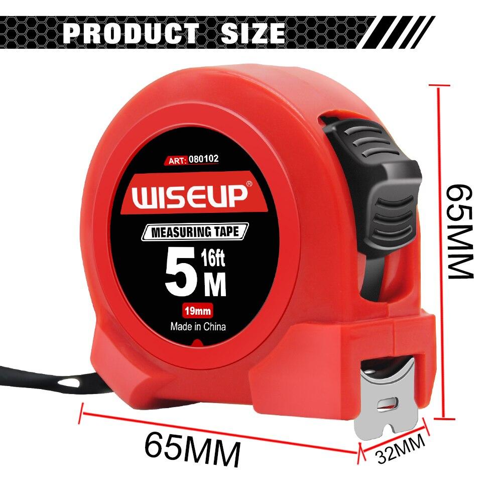 WISEUP High Precision Retractable 3/5/7.5/10 Meters Metric Steel Tape Measure Blade With Auto Lock Construction Carpentry Tools
