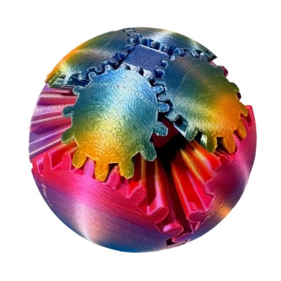 

Rotating Gear Ball 3D Printed Decompression with Linked Gear Structure Stress Relief Toys Bright Colors Stress Gearsphere Fidget Toy A