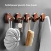 4pcs Beech Walnut Wood Hanging Hanger Solid Wood Wall Hook Coat Storage Rack  Home Decoration