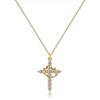 Large Copper Zirconia Rotating Crown Cross Pendant Necklace - European/American Style