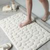 Cobblestone Embossed Bathroom Bath Mat Coral Fleece Non-slip Carpet In Bathtub Floor Rug Shower Roo