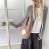Solid Color Knitting Shoulder Bag Flower Large Capacity Bohemian Crochet Tote Bag Hollow Out Versatile Casual Woven Handbag