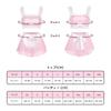 LittleForBig Unisex Bralette Set with Lace Detail, Removable Apron, See-Through Style, 3-Piece Set, Pink, Size 3XL