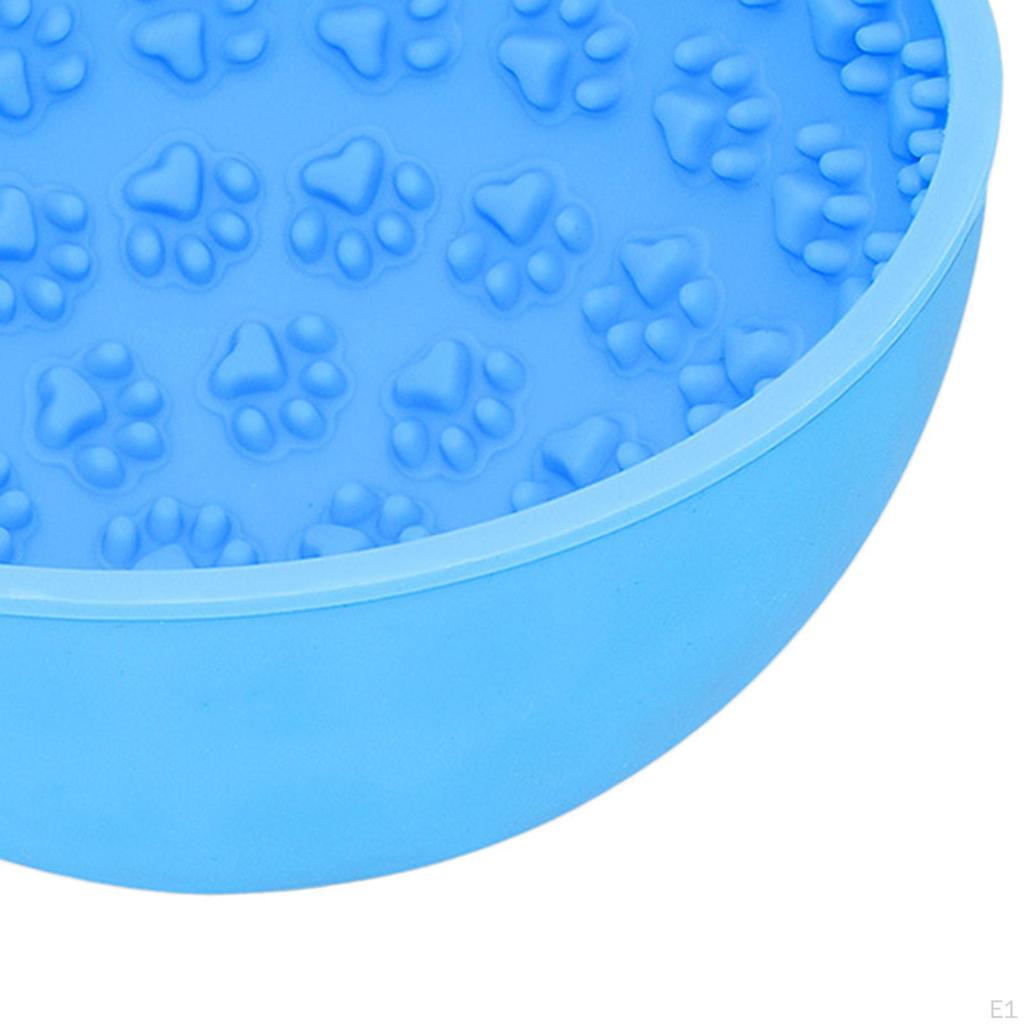 Dog Slow Feeder Bowl Silicone Pet Feeding Dish for Cat Supplies Blue