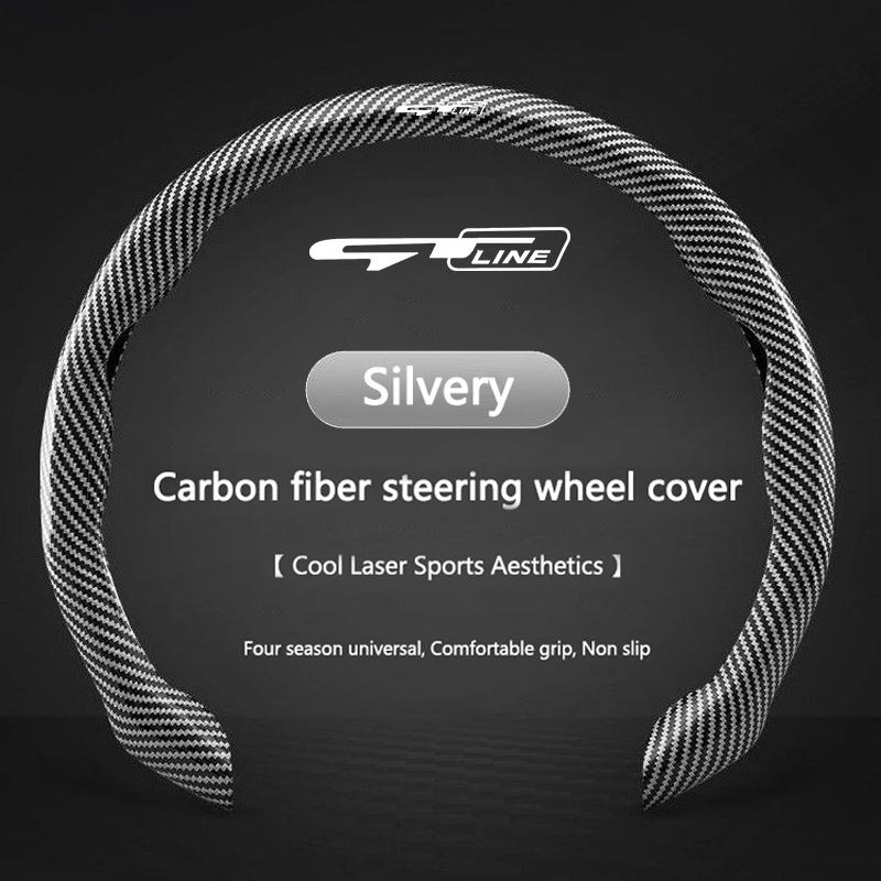 AAOA1 Carbon Fiber Car Texture Steering Wheel Cover with Segmented Quick-Release Design Durable For KIA KN GT LINE Interior Accessory