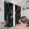 2pcs,2D plane printing Window Curtain Deer With Flowers Nature (2) Polyester Fabric (without rod) All Seasons Perfect for Living