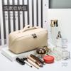 Large Travel Cosmetic Bag For Women Leather Makeup Organizer Female Toiletry Kit Bags Make Up Case Storage Pouch Luxury Lady Box