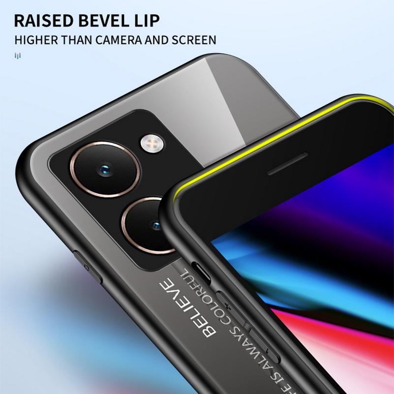 Gradient Tempered Glass Protect Case for Realme P3 Ultra P1 Speed Realme 14 Pro + 13 Pro Realme 11 Pro Glossy Cover