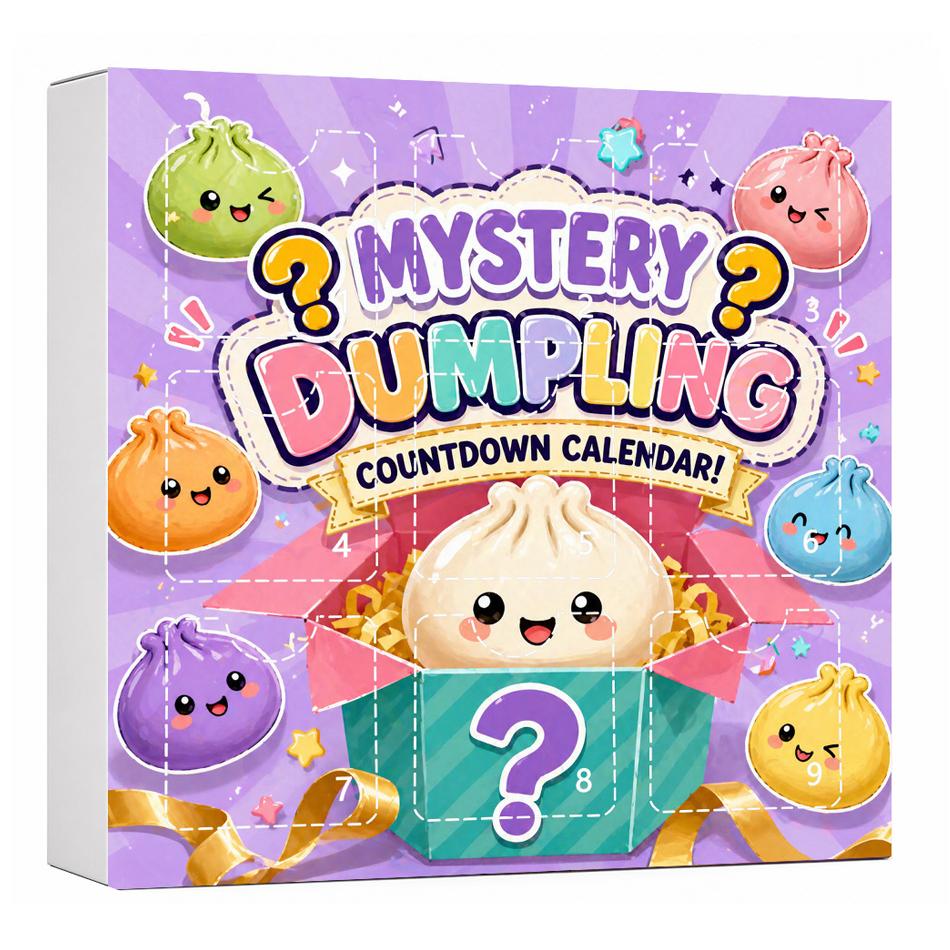 New 9 Day Boxed Mysterious Steamed Bun Fidget Squeeze Adults Stress Relief Toy 0.78Inx1.37In Countdown Calendar Blind Box